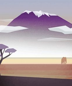 Mountains Of Africa Illustration Paint By Numbers