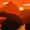 Mountains River At Sunset Paint By Numbers