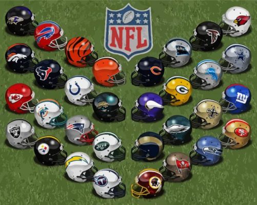 NFL Helmets And Logo Paint By Number