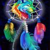 Native American Wolf Dream Catcher Paint By Numbers