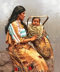 Native Mother And Baby Paint By Numbers