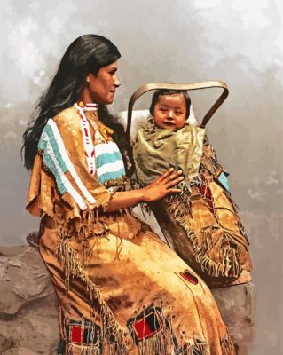 Native Mother And Baby Paint By Numbers