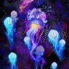 Neon Galaxy Jellyfishes Paint By Numbers