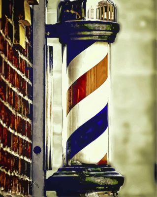 Old Barbershop Pole Paint By Numbers