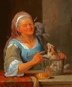 Old Woman And Dog Paint By Numbers