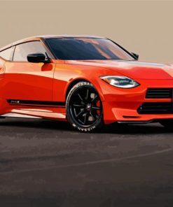 Orange Nissan Fairlady Paint By Numbers