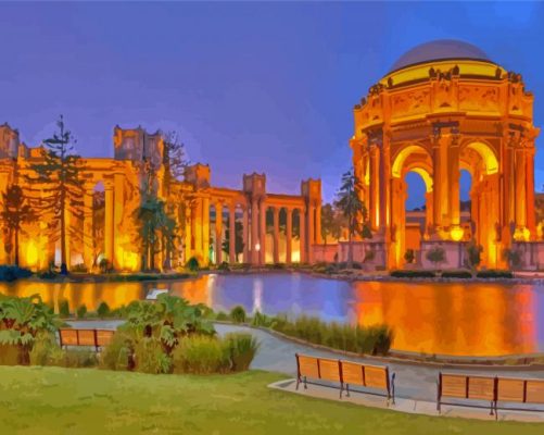 Palace Of Fine Arts California Paint By Numbers