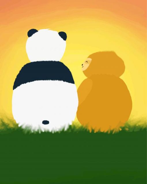 Panda And Sloth Friends Paint By Numbers