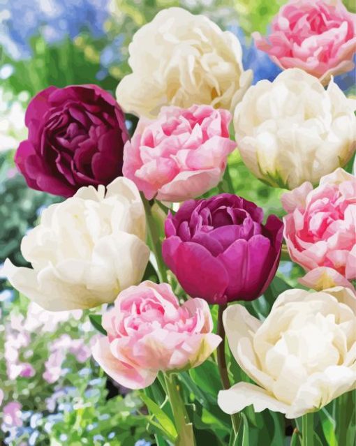 Peony Tulip Flowers Paint By Numbers