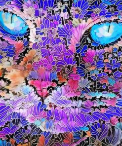 Pink Blue Cat Paint By Numbers