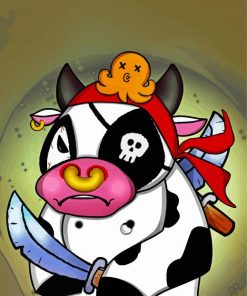 Pirate Angry Cow Paint By Numbers