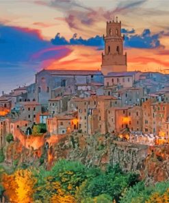 Pitigliano Town Paint By Numbers