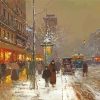 Porte St Martin Under Snow Paris By Edouard Cortes Paint By Numbers