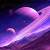 Purple Scene Planets Paint By Number