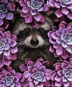 Raccoon In Succulent Paint By Numbers