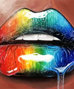 Rainbow Lips Paint By Numbers