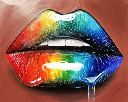 Rainbow Lips Paint By Numbers