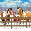 Ranch And Horses In Winter Paint By Numbers