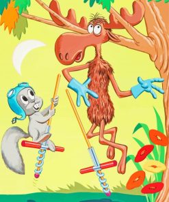 Rocky And Bullwinkle Art Paint By Numbers