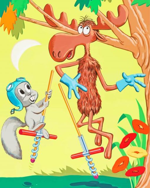 Rocky And Bullwinkle Art Paint By Numbers