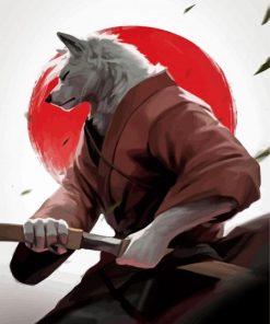 Samurai Wolf Paint By Numbers