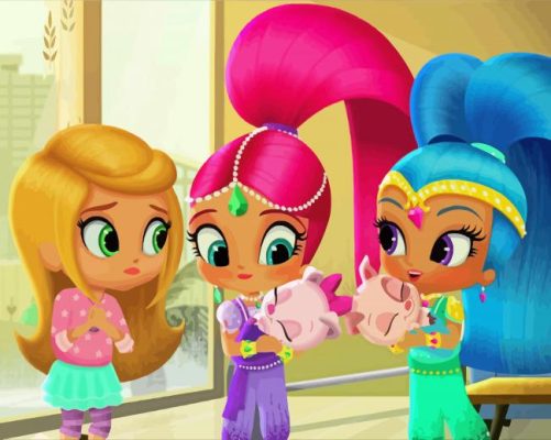 Shimmer And Shine Animation Characters Paint By Numbers