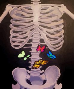 Skeleton With Butterflies Art Paint By Numbers