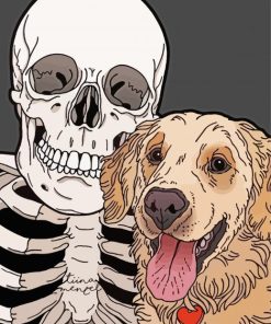 Skull And Dog Paint By Numbers