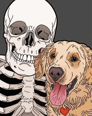 Skull And Dog Paint By Numbers