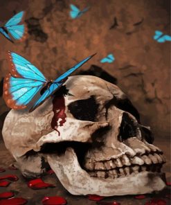 Skulls And Butterflies Paint By Numbers