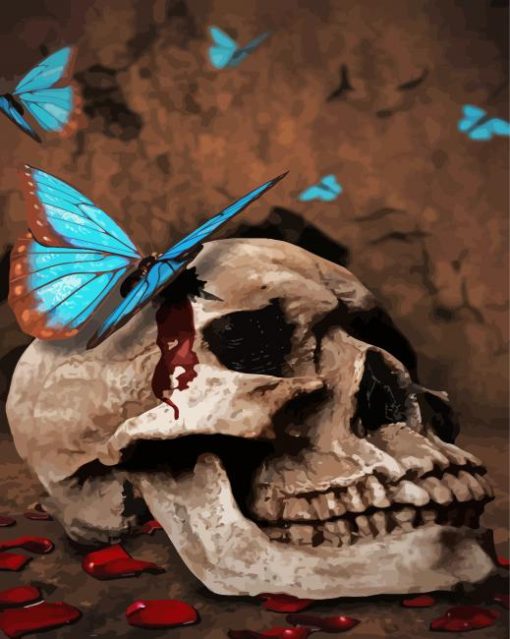 Skulls And Butterflies Paint By Numbers