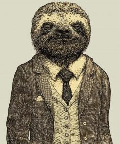 Sloth In Suit Paint By Numbers