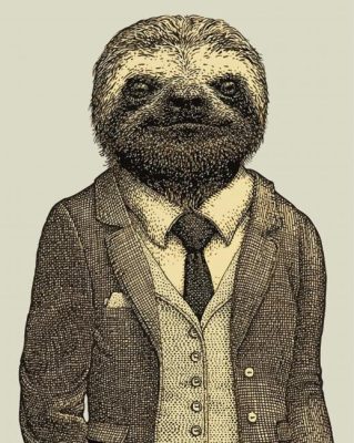 Sloth In Suit Paint By Numbers