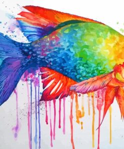 Splatter Colorful Fish Paint By Numbers