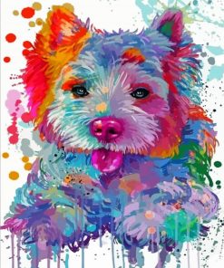 Splatter Colorful Westie Paint By Numbers