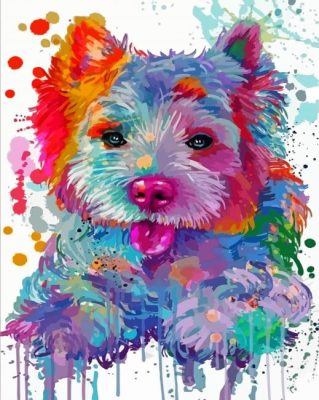 Splatter Colorful Westie Paint By Numbers