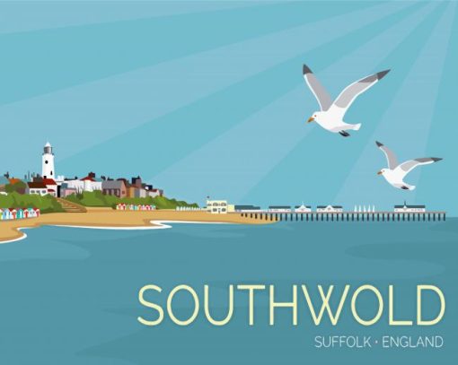 Suffolk England Poster Illustration Paint By Numbers