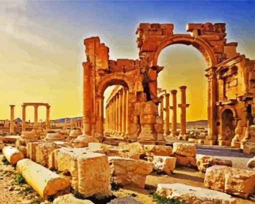 Sunrise Palmyra Paint By Numbers