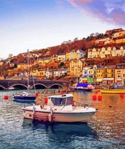 Sunset At Looe Harbour Paint By Number