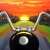 Sunset Motorbike Driver Paint By Numbers