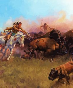 The Buffalo And Indians Paint By Numbers