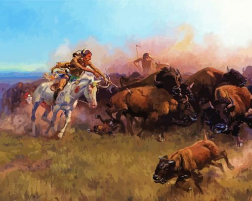 The Buffalo And Indians Paint By Numbers