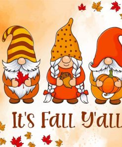 Three Fall Gnomes Paint By Numbers