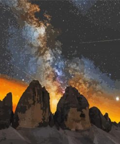 Tre Cime Di Lavaredo Sky At Night Paint By Numbers