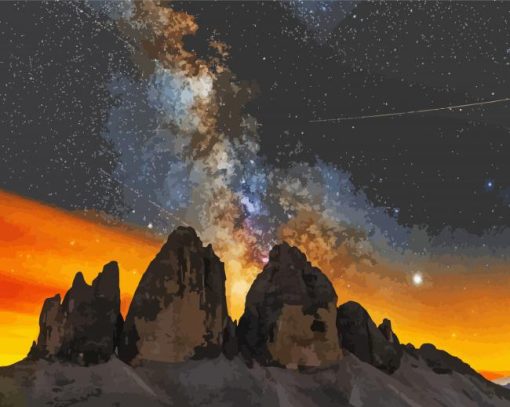 Tre Cime Di Lavaredo Sky At Night Paint By Numbers