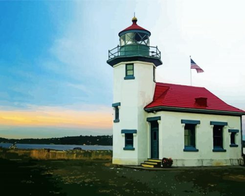 US Washington Puget Sound Lighthouse Paint By Numbers