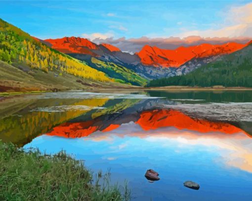 Vail Mountain Colorado Paint By Number