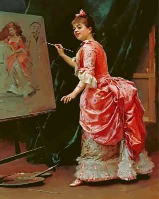 Victorian Girl Painter Paint By Numbers