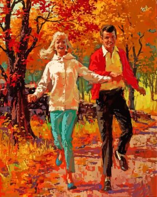 Vintage Autumn Couple Paint By Numbers