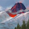 Volcano And Snow Art Paint By Numbers